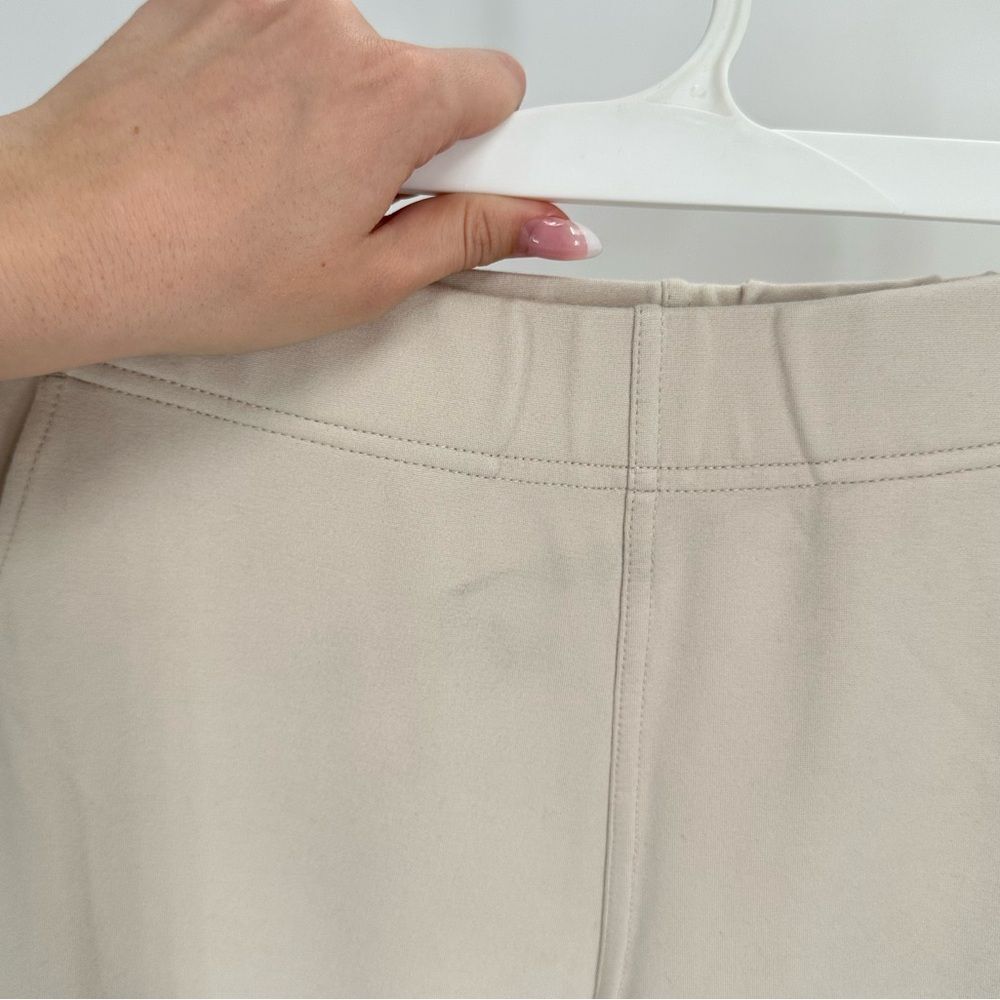 Madewell Size Small Beige Ponte Wide Leg Pants Elastic Pull On Waist Stretchy - Picture 9 of 15